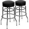 image:imageFlash Furniture Bruno 2 Pack Double Ring Chrome Barstool with Black SeatBlack