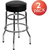 image:imageFlash Furniture Bruno 2 Pack Double Ring Chrome Barstool with Black SeatBlack