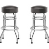 image:imageFlash Furniture Bruno 2 Pack Double Ring Chrome Barstool with Black SeatDark Brown