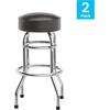 image:imageFlash Furniture Bruno 2 Pack Double Ring Chrome Barstool with Black SeatDark Brown