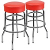 image:imageFlash Furniture Bruno 2 Pack Double Ring Chrome Barstool with Black SeatRed