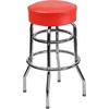 image:imageFlash Furniture Bruno 2 Pack Double Ring Chrome Barstool with Black SeatRed