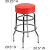 image:imageFlash Furniture Bruno 2 Pack Double Ring Chrome Barstool with Black SeatRed