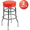 image:imageFlash Furniture Bruno 2 Pack Double Ring Chrome Barstool with Black SeatRed