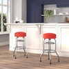 image:imageFlash Furniture Bruno 2 Pack Double Ring Chrome Barstool with Black SeatRed