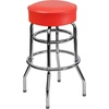 image:imageFlash Furniture Bruno 2 Pack Double Ring Chrome Barstool with Black SeatRed