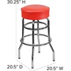 image:imageFlash Furniture Bruno 2 Pack Double Ring Chrome Barstool with Black SeatRed