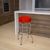 image:imageFlash Furniture Bruno 2 Pack Double Ring Chrome Barstool with Black SeatRed