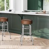 image:imageFlash Furniture Bruno 2 Pack Double Ring Chrome Barstool with Black SeatWeathered Brown