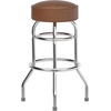 image:imageFlash Furniture Bruno 2 Pack Double Ring Chrome Barstool with Black SeatWeathered Brown