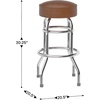 image:imageFlash Furniture Bruno 2 Pack Double Ring Chrome Barstool with Black SeatWeathered Brown