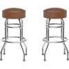 image:imageFlash Furniture Bruno 2 Pack Double Ring Chrome Barstool with Black SeatWeathered Brown