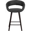 image:imageFlash Furniture Brynn Series 24 High Contemporary Cappuccino Wood Counter Height Stool in Black VinylBlack