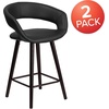 image:imageFlash Furniture Brynn Series 24 High Contemporary Cappuccino Wood Counter Height Stool in Black VinylBlack