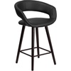 image:imageFlash Furniture Brynn Series 24 High Contemporary Cappuccino Wood Counter Height Stool in Black VinylBlack
