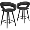 image:imageFlash Furniture Brynn Series 24 High Contemporary Cappuccino Wood Counter Height Stool in Black VinylBlack
