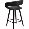 image:imageFlash Furniture Brynn Series 24 High Contemporary Cappuccino Wood Counter Height Stool in Black VinylBlack