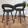 image:imageFlash Furniture Brynn Series 24 High Contemporary Cappuccino Wood Counter Height Stool in Black VinylBlack
