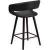 image:imageFlash Furniture Brynn Series 24 High Contemporary Cappuccino Wood Counter Height Stool in Black VinylBlack