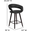image:imageFlash Furniture Brynn Series 24 High Contemporary Cappuccino Wood Counter Height Stool in Black VinylBlack