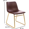 image:imageFlash Furniture Butler 18 LeatherSoft Dining Table Height Chairs MidCentury Modern Bucket Style Dining Chairs Set of 2 Light BrownBlackDark Brown LeathersoftGold Frame