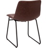 image:imageFlash Furniture Butler 18 LeatherSoft Dining Table Height Chairs MidCentury Modern Bucket Style Dining Chairs Set of 2 Light BrownBlackDark Brown LeathersoftBlack Frame