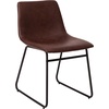image:imageFlash Furniture Butler 18 LeatherSoft Dining Table Height Chairs MidCentury Modern Bucket Style Dining Chairs Set of 2 Light BrownBlackDark Brown LeathersoftBlack Frame