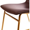 image:imageFlash Furniture Butler 18 LeatherSoft Dining Table Height Chairs MidCentury Modern Bucket Style Dining Chairs Set of 2 Light BrownBlackDark Brown LeathersoftGold Frame