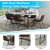 image:imageFlash Furniture Butler 18 LeatherSoft Dining Table Height Chairs MidCentury Modern Bucket Style Dining Chairs Set of 2 Light BrownBlackDark Brown LeathersoftBlack Frame