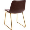 image:imageFlash Furniture Butler 18 LeatherSoft Dining Table Height Chairs MidCentury Modern Bucket Style Dining Chairs Set of 2 Light BrownBlackDark Brown LeathersoftGold Frame
