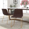 image:imageFlash Furniture Butler 18 LeatherSoft Dining Table Height Chairs MidCentury Modern Bucket Style Dining Chairs Set of 2 Light BrownBlackDark Brown LeathersoftGold Frame