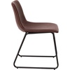 image:imageFlash Furniture Butler 18 LeatherSoft Dining Table Height Chairs MidCentury Modern Bucket Style Dining Chairs Set of 2 Light BrownBlackDark Brown LeathersoftBlack Frame