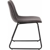 image:imageFlash Furniture Butler 18 LeatherSoft Dining Table Height Chairs MidCentury Modern Bucket Style Dining Chairs Set of 2 Light BrownBlackGray LeathersoftBlack Frame