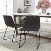 image:imageFlash Furniture Butler 18 LeatherSoft Dining Table Height Chairs MidCentury Modern Bucket Style Dining Chairs Set of 2 Light BrownBlackGray LeathersoftBlack Frame
