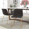 image:imageFlash Furniture Butler 18 LeatherSoft Dining Table Height Chairs MidCentury Modern Bucket Style Dining Chairs Set of 2 Light BrownBlackGray LeathersoftGold Frame