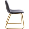 image:imageFlash Furniture Butler 18 LeatherSoft Dining Table Height Chairs MidCentury Modern Bucket Style Dining Chairs Set of 2 Light BrownBlackGray LeathersoftGold Frame