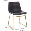 image:imageFlash Furniture Butler 18 LeatherSoft Dining Table Height Chairs MidCentury Modern Bucket Style Dining Chairs Set of 2 Light BrownBlackGray LeathersoftGold Frame