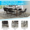 image:imageFlash Furniture Butler 18 LeatherSoft Dining Table Height Chairs MidCentury Modern Bucket Style Dining Chairs Set of 2 Light BrownBlackGray LeathersoftBlack Frame