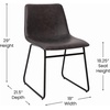image:imageFlash Furniture Butler 18 LeatherSoft Dining Table Height Chairs MidCentury Modern Bucket Style Dining Chairs Set of 2 Light BrownBlackGray LeathersoftBlack Frame