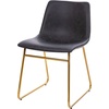 image:imageFlash Furniture Butler 18 LeatherSoft Dining Table Height Chairs MidCentury Modern Bucket Style Dining Chairs Set of 2 Light BrownBlackGray LeathersoftGold Frame