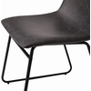 image:imageFlash Furniture Butler 18 LeatherSoft Dining Table Height Chairs MidCentury Modern Bucket Style Dining Chairs Set of 2 Light BrownBlackGray LeathersoftBlack Frame