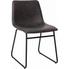 image:imageFlash Furniture Butler 18 LeatherSoft Dining Table Height Chairs MidCentury Modern Bucket Style Dining Chairs Set of 2 Light BrownBlackGray LeathersoftBlack Frame