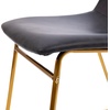 image:imageFlash Furniture Butler 18 LeatherSoft Dining Table Height Chairs MidCentury Modern Bucket Style Dining Chairs Set of 2 Light BrownBlackGray LeathersoftGold Frame