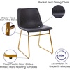 image:imageFlash Furniture Butler 18 LeatherSoft Dining Table Height Chairs MidCentury Modern Bucket Style Dining Chairs Set of 2 Light BrownBlackGray LeathersoftGold Frame
