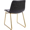 image:imageFlash Furniture Butler 18 LeatherSoft Dining Table Height Chairs MidCentury Modern Bucket Style Dining Chairs Set of 2 Light BrownBlackGray LeathersoftGold Frame