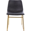 image:imageFlash Furniture Butler 18 LeatherSoft Dining Table Height Chairs MidCentury Modern Bucket Style Dining Chairs Set of 2 Light BrownBlackGray LeathersoftGold Frame