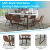 image:imageFlash Furniture Butler 18 LeatherSoft Dining Table Height Chairs MidCentury Modern Bucket Style Dining Chairs Set of 2 Light BrownBlackLight Brown LeathersoftBlack Frame