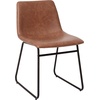 image:imageFlash Furniture Butler 18 LeatherSoft Dining Table Height Chairs MidCentury Modern Bucket Style Dining Chairs Set of 2 Light BrownBlackLight Brown LeathersoftBlack Frame