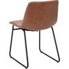 image:imageFlash Furniture Butler 18 LeatherSoft Dining Table Height Chairs MidCentury Modern Bucket Style Dining Chairs Set of 2 Light BrownBlackLight Brown LeathersoftBlack Frame
