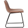 image:imageFlash Furniture Butler 18 LeatherSoft Dining Table Height Chairs MidCentury Modern Bucket Style Dining Chairs Set of 2 Light BrownBlackLight Brown LeathersoftBlack Frame